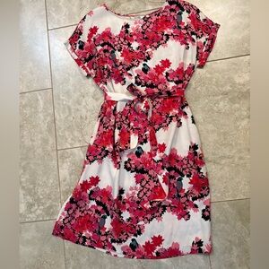 Boden Pink Floral Midi Dress